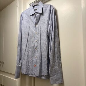 Charles Tyrwhitt checkered dress shirt - French cuffs - size 16